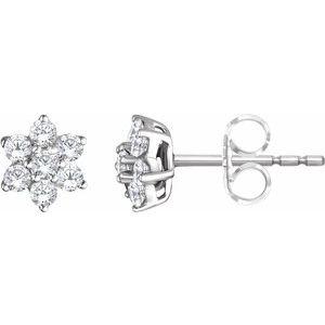 3/8 CTW Diamond Flower Earrings