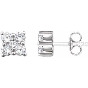 1/2 CTW Diamond Cluster Earrings