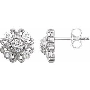 1/8 CTW Diamond Cluster Earrings