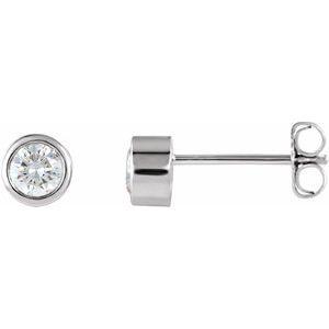 Bezel Set Solitaire Stud Earrings