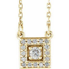 Load image into Gallery viewer, 1/8 CTW Diamond Halo-Style Square 16-18&quot; Necklace
