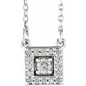 1/8 CTW Diamond Halo-Style Square 16-18