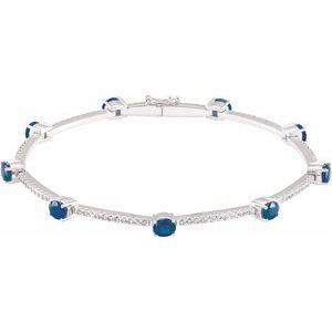 Sapphire & 3/4 CTW Diamond Line Bracelet