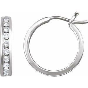 1/2 CTW Diamond Hoop Earrings