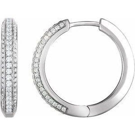 3/4 CTW Diamond Hoop Earrings