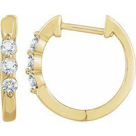 1/4 CTW Diamond Hoop Earrings