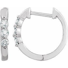 1/4 CTW Diamond Hoop Earrings