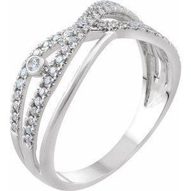 1/4 CTW Diamond Criss-Cross Ring