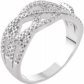 3/8 CTW Diamond Criss-Cross Ring