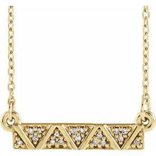 Load image into Gallery viewer, .05 CTW Diamond Geometric Bar 16-18&quot; Necklace
