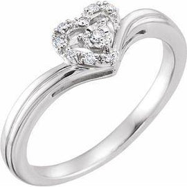 .06 CTW Diamond Heart Promise Ring