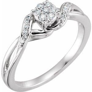 1/8 CTW Diamond Cluster Promise Ring