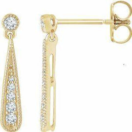 1/6 CTW Diamond Teardrop Earrings