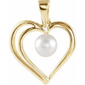 Akoya Cultured Pearl Heart Pendant