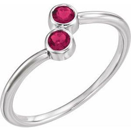 Pink Tourmaline Two-Stone Ring
