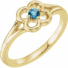 Load image into Gallery viewer, Blue Sapphire Youth Flower Ring
