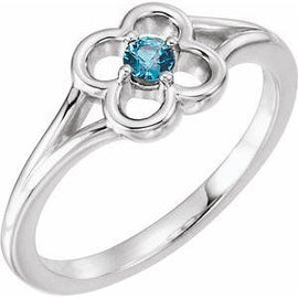 Blue Sapphire Youth Flower Ring