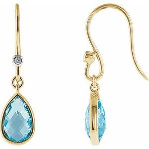 Swiss Blue Topaz & Diamond Earrings