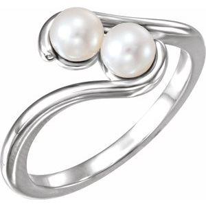 Freshwater Cultured Pearl Two-Stone Ring