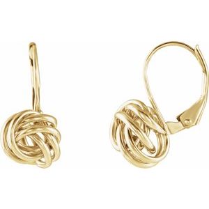 10 mm Knot Lever Back Earrings