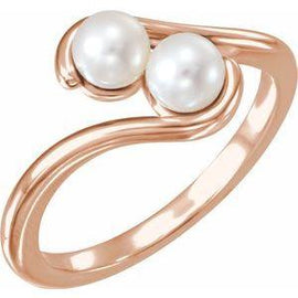 Freshwater Cultured Pearl Two-Stone Ring