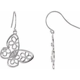 1/6 CTW Diamond Floral-Inspired Butterfly Earrings