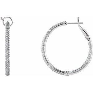 2 CTW Diamond Inside-Outside 29 mm Hoop Earrings