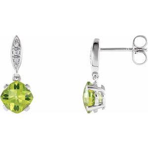 Peridot & .04 CTW Diamond Earrings