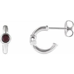 Mozambique Garnet Hoop Earrings