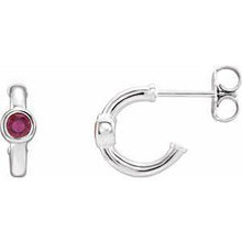 Load image into Gallery viewer, Mozambique Garnet Hoop Earrings
