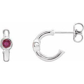 Mozambique Garnet Hoop Earrings
