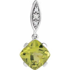 Peridot & .02 CTW Diamond Pendant