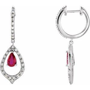 1/4 CTW Diamond & Ruby Earrings