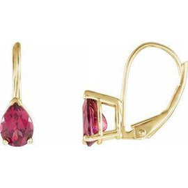 Rhodolite Garnet V-End Lever Back Earrings