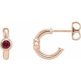 Mozambique Garnet Hoop Earrings