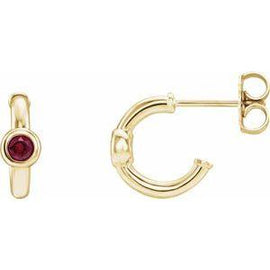 Mozambique Garnet Hoop Earrings