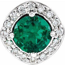 Load image into Gallery viewer, Chatham® Created Emerald &amp; .08 CTW Diamond 18&quot; Necklace
