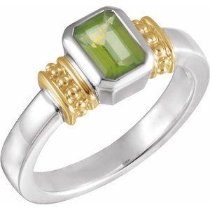 Peridot Granulated Design Ring