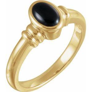 Onyx Bezel-Set Ring