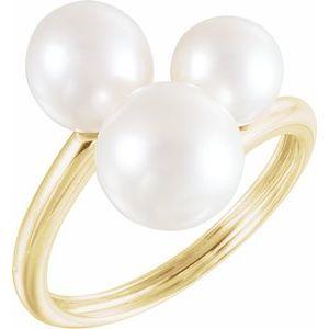 Three-Stone Pearl Ring