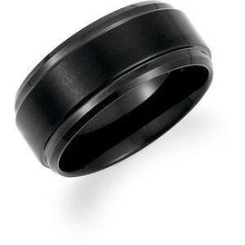 10 mm Ridged Band with Satin Center