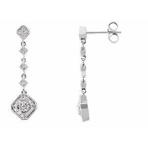 1/3 CTW Diamond Granulated Link Earrings