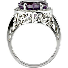 Load image into Gallery viewer, Amethyst &amp; 1/6 CTW Diamond Ring
