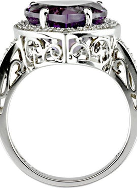 Amethyst & 1/6 CTW Diamond Ring