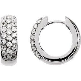 7/8 CTW Diamond Pavé Hoop Earrings