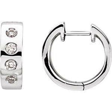 Load image into Gallery viewer, 1/3 CTW Diamond Bezel-Set Hoop Earrings
