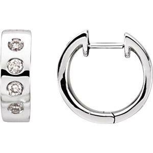 1/3 CTW Diamond Bezel-Set Hoop Earrings