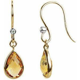Citrine & Diamond Earrings