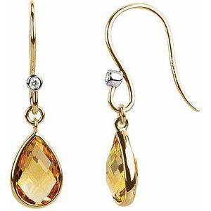 Citrine & Diamond Earrings