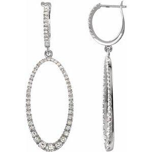 1 1/4 CTW Diamond Oval Silhouette Earrings